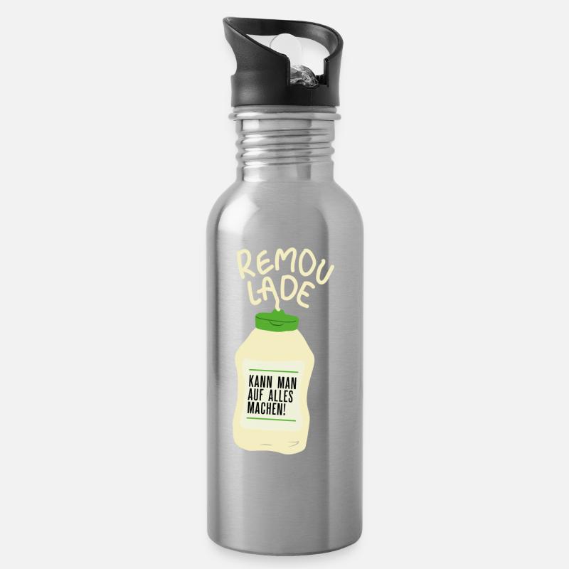Remoulade - Trinkflasche mit integriertem Trinkhalm - Lightsilver