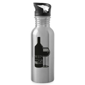 Eine Flaschen Wein - Trinkflasche mit integriertem Trinkhalm - Lightsilver - Rechts