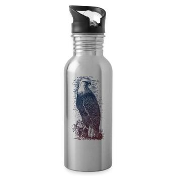 Adler - Trinkflasche mit integriertem Trinkhalm - Lightsilver - Rechts