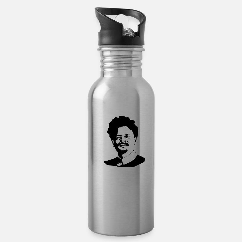 Leon Trotsky - Water bottle with straw - silver