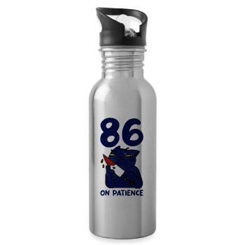 86 Sur la patience 4 - Gourde avec paille intégrée - argent clair - Droite