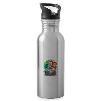Kernenergie Design für Erneuerbare Kernenergie - Trinkflasche mit integriertem Trinkhalm - Lightsilver - Rechts
