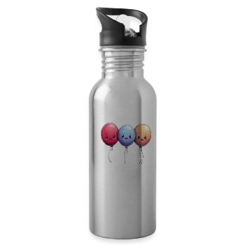 Balloons for children - Water bottle with straw - silver - Right