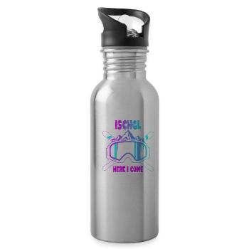 Ischgl Ski Sknowboard - Trinkflasche mit integriertem Trinkhalm - Lightsilver - Rechts