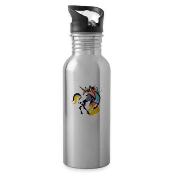 Einhorn - Trinkflasche mit integriertem Trinkhalm - Lightsilver - Rechts