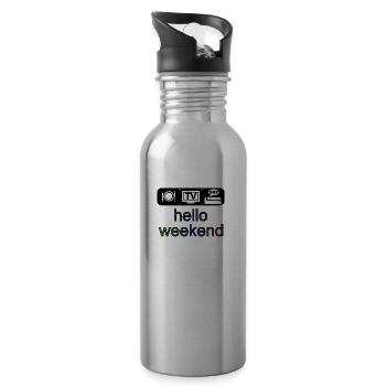 hello weekend - Trinkflasche mit integriertem Trinkhalm - Lightsilver - Rechts