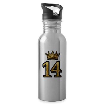 14 Zahl Krone - Trinkflasche mit integriertem Trinkhalm - Lightsilver - Rechts