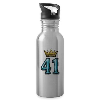 41 Number Crown - Water bottle with straw - silver - Right