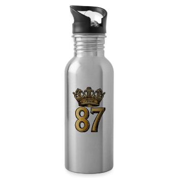 87 Number Krone - Water bottle with straw - silver - Right