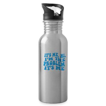 Ich bin es Hallo, ich bin das Problem - Trinkflasche mit integriertem Trinkhalm - Lightsilver - Rechts