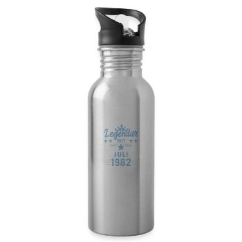 Juli 1982 - 40. Geburtstag Geschenk. Deutsch. - Trinkflasche mit integriertem Trinkhalm - Lightsilver - Rechts