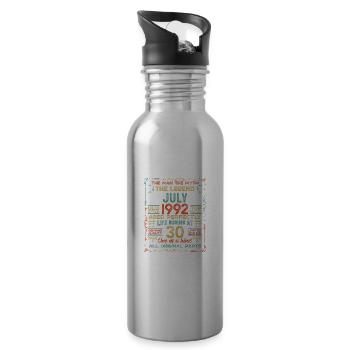 July 1992 - 30th Birthday Gift. Awesome. - Water bottle with straw - silver - Right