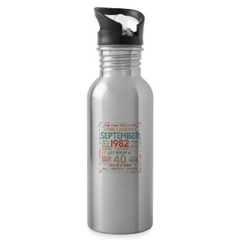 Septembre 1982 - cadeau du 40e anniversaire. Génial. - Gourde avec paille intégrée - argent clair - Droite