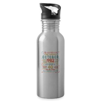 Octobre 1982 - Cadeau du 40e anniversaire. Légende. - Gourde avec paille intégrée - argent clair - Droite