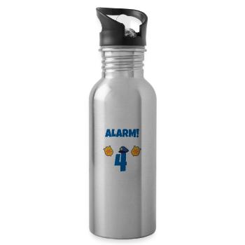 Kindergeburtstag Polizist 4 Jahre Kinder Polizei - Trinkflasche mit integriertem Trinkhalm - Lightsilver - Rechts