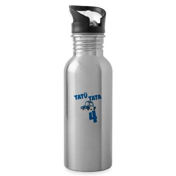 Kindergeburtstag Polizist 4 Jahre Kinder Polizei - Trinkflasche mit integriertem Trinkhalm - Lightsilver - Rechts