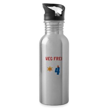 Kindergeburtstag Polizist 4 Jahre Kinder Polizei - Trinkflasche mit integriertem Trinkhalm - Lightsilver - Rechts