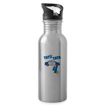 Kindergeburtstag Polizist 4 Jahre Kinder Polizei - Trinkflasche mit integriertem Trinkhalm - Lightsilver - Rechts