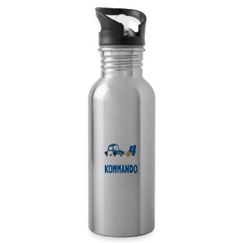 Kindergeburtstag Polizist 4 Jahre Kinder Polizei - Trinkflasche mit integriertem Trinkhalm - Lightsilver - Rechts