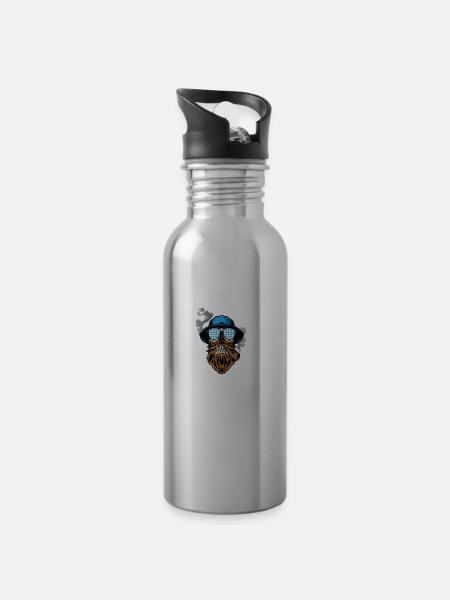 Lausbua Lederhosen - Trinkflasche mit integriertem Trinkhalm -