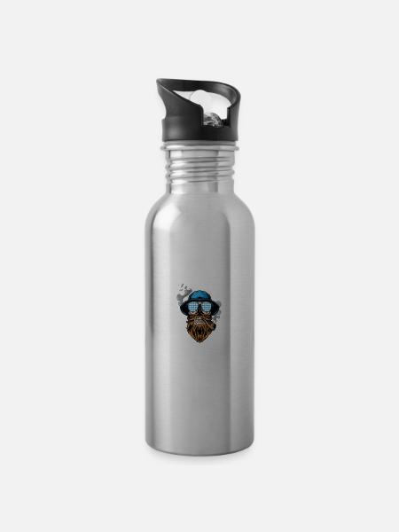 Lausbua Lederhosen - Trinkflasche mit integriertem Trinkhalm -