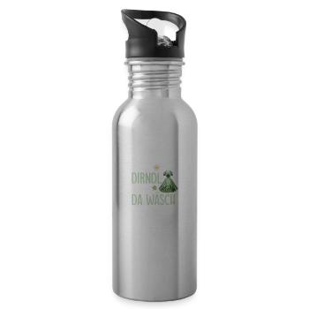 Trachtenshirt Damen | Mei Dirndl is in - Trinkflasche mit integriertem Trinkhalm - Lightsilver - Rechts