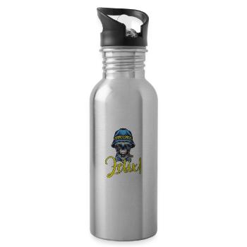 Lausbua Lausbub Lederhosen Trachten - Trinkflasche mit integriertem Trinkhalm - Lightsilver - Rechts