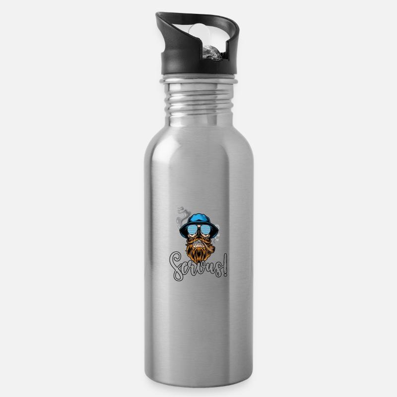 Lausbua Lausbub Lederhosen Trachten - Trinkflasche mit integriertem Trinkhalm - Lightsilver