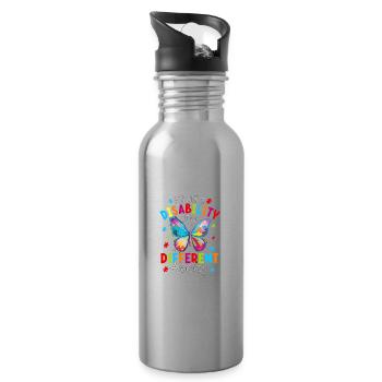 Es ist keine Behinderung, es ist eine andere Fähigkeit - Trinkflasche mit integriertem Trinkhalm - Lightsilver - Rechts