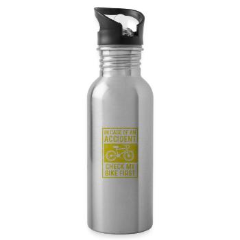 Vérifiez mon cadeau vélo cycliste - Gourde avec paille intégrée - argent clair - Droite
