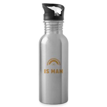Mann Glitzer Schreiner Gift - Trinkflasche mit integriertem Trinkhalm - Lightsilver - Rechts