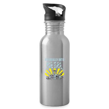 Je suis dans Metal Pedia Dentist Gift - Gourde avec paille intégrée - argent clair - Droite