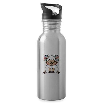 Sweet Sheep Farmer Poison - Water bottle with straw - silver - Right