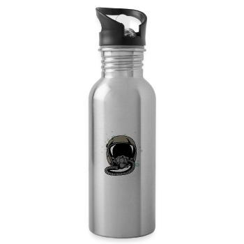 Pilot Helmet Student Pilot Gift - Water bottle with straw - silver - Right
