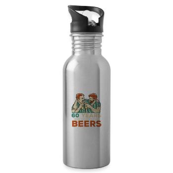 60 Jahre und unzählige Biere lustige Party Bierlie - Trinkflasche mit integriertem Trinkhalm - Lightsilver - Rechts