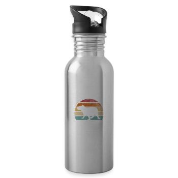 I like capybaras and maybe 3 people funny C - Water bottle with straw - silver - Right