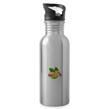 J’adore les pistaches drôle citation pistaches wirkli - Gourde avec paille intégrée - argent clair - Droite