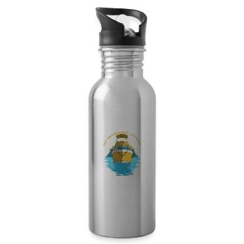 Mein Ruhestandsfahrzeug lustige Zitat Ponton Ruhes - Trinkflasche mit integriertem Trinkhalm - Lightsilver - Rechts