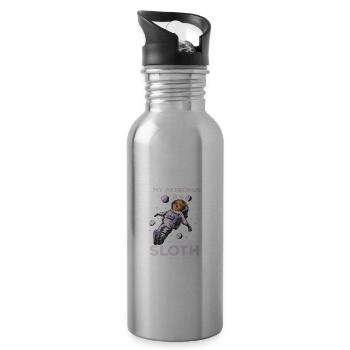Mein Patronus lustiger Zitat Faultier magischer Fa - Trinkflasche mit integriertem Trinkhalm - Lightsilver - Rechts