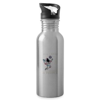 Ich kümmere mich um Volleyball Fous Footd 3 People - Trinkflasche mit integriertem Trinkhalm - Lightsilver - Rechts
