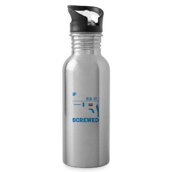 Lustiges Sprichwort, wenn Grumpa nicht reparieren - Trinkflasche mit integriertem Trinkhalm - Lightsilver - Rechts