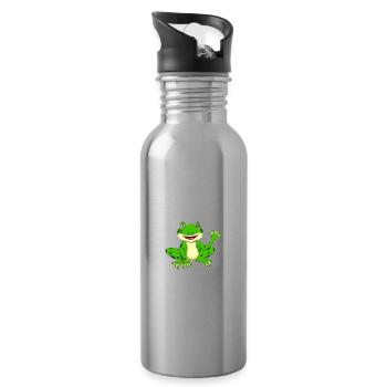 Frog catch 'toad hunting design for an ox fr - Water bottle with straw - silver - Right