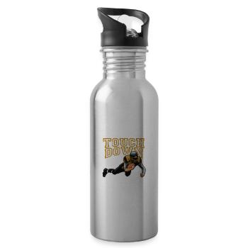 Football Game Day Zitat Es ist ein Touchdown -Tag - Trinkflasche mit integriertem Trinkhalm - Lightsilver - Rechts