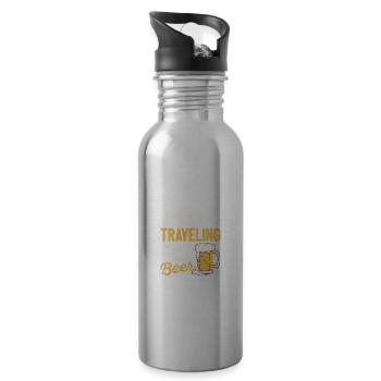 Don't bother me while I'm beer lover-- - Water bottle with straw - silver - Right