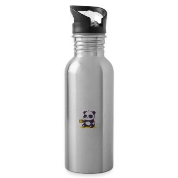 Hallo Auf Wiedersehen Introvertierte Sprüche antis - Trinkflasche mit integriertem Trinkhalm - Lightsilver - Rechts