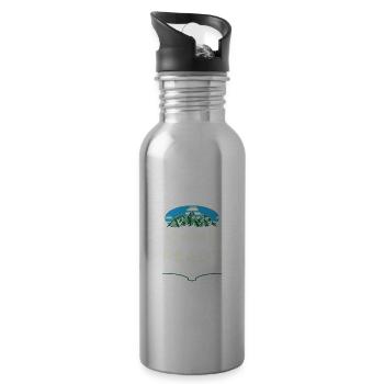 Camp Ready Summer Camping Tropical Camper Trip lus - Water bottle with straw - silver - Right