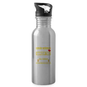 Männer spielen Tischtennis Tischtennisspieler - Trinkflasche mit integriertem Trinkhalm - Lightsilver - Rechts