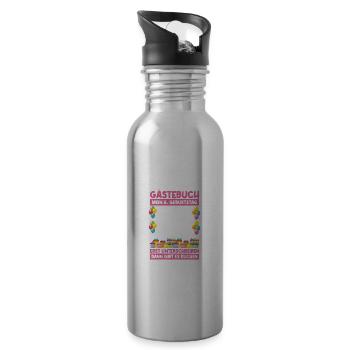 8th Birthday Guestbook Birthday Gift - Water bottle with straw - silver - Right