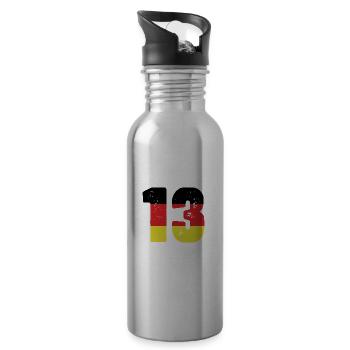 13 Numéro Jersey Allemagne - Gourde avec paille intégrée - argent clair - Droite