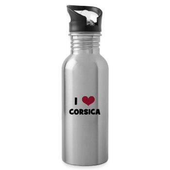 I Love Corsica - Gourde avec paille intégrée - argent clair - Droite